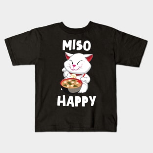 'Miso Happy' Funny Japanese Cat Miso Kids T-Shirt